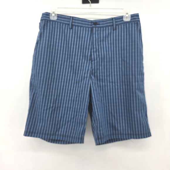 adidas Other - Adidas Golf Shorts Mens 34 Blue Black Plaid Flat Front Performance Athletic